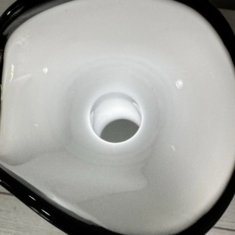 Black & White Vase‎ J. Sluczan, Orkusz, Glassworks Tarnowiec, Poland 1980s
